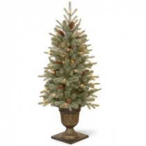 National Tree Company 4 ft. Frosted Arctic Spruce Entrance Artificial Christmas Tree with Clear Lights-PEFA1-309-40 300120628