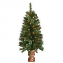 National Tree Company 4 ft. Glistening Pine Entrance Artificial Christmas Tree with Clear Lights-GN19-306-40 300120622