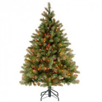 National Tree Company 4.5 ft. Downswept Douglas Fir Artificial Christmas Tree with Multicolor Lights-PEDD1-325-45 207183245