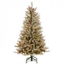 National Tree Company 4.5 ft. Dunhill Fir Slim Artificial Christmas Tree with Clear Lights-DUF-301-45 207183140