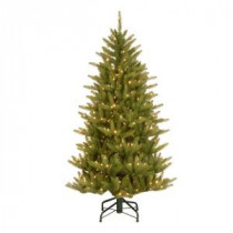 National Tree Company 4.5 ft. Natural Fraser Slim Artificial Christmas Tree with Clear Lights-PENAF4-309-45 207183287
