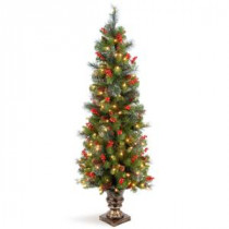 National Tree Company 5 ft. Crestwood Spruce Entrance Artificial Christmas Tree with Clear Lights-CW7-306-50 300120641