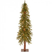 National Tree Company 5 ft. Hickory Cedar Artificial Christmas Tree with Clear Lights-CED7-50LO-S 207183131