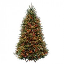 National Tree Company 6.5 ft. Dunhill Fir Artificial Christmas Tree with Multicolor Lights-DUH-65RLO 207183157