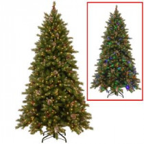 National Tree Company 6.5 ft. PowerConnect Snowy Berry Artificial Christmas Tree with Dual Color LED Lights-FRB3-302PD-65M 300443175