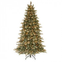 National Tree Company 7-1/2 ft. Copenhagen Spruce Hinged Artificial Christmas Tree with 40 Flocked Cones and 750 Clear Lights-PECG3-300-75 207183225
