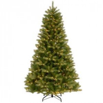 National Tree Company 7-1/2 ft. Feel Real Deerfield Fir Hinged Artificial Christmas Tree with 700 Clear Lights-PEDE4-311-75 207183254