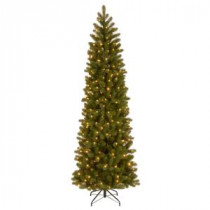 National Tree Company 7-1/2 ft. Feel Real Down Swept Douglas Fir Pencil Slim Hinged Artificial Christmas Tree with 350 Clear Lights-PEDD4-392-75 207183251