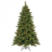 National Tree Company 7-1/2 ft. Feel Real Eastwood Spruce Hinged Artificial Christmas Tree with 135 Mixed Cones and 600 Clear Lights-PEEW3-307-75 207183256