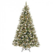 National Tree Company 7-1/2 ft. Feel Real Frosted Alaskan Pine Hinged Artificial Christmas Tree with 550 Clear Lights-PEFAP7-308-75 207183258