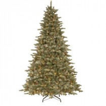 National Tree Company 7-1/2 ft. Feel Real Frosted Dover Blue Spruce Hinged Artificial Christmas Tree with 86 Cones and 750 Clear Lights-PEFDB3-300-75 207183259