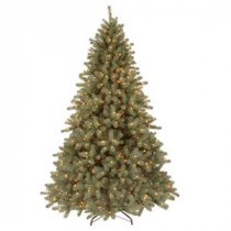 National Tree Company 7-1/2 ft. Feel Real Lakewood Blue Spruce Hinged Artificial Christmas Tree with 750 Clear Lights-PELWB4-300-75 207183282