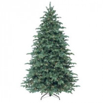 National Tree Company 7-1/2 ft. Feel Real Mountain Noble Blue Spruce Hinged Artificial Christmas Tree with 750 Clear Lights-PEMBS3-300-75 207183284