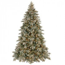 National Tree Company 7-1/2 ft. Poly Frosted Colorado Spruce Hinged Artificial Christmas Tree with 750 Clear Lights-PECSF1-300-75 207183239