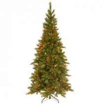 National Tree Company 7-1/2 ft. Tiffany Slim Fir Hinged Artificial Christmas Tree with 550 Multicolor Lights-UL-TFSLH-75RLO-S3 207183336