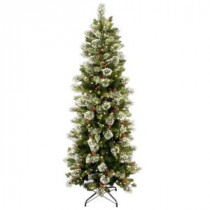 National Tree Company 7-1/2 ft. Wintry Pine Slim Hinged Artificial Christmas Tree with 400 Clear Lights-WP1-310-75 207183345