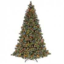 National Tree Company 7.5 ft. Glittery Bristle Artificial Christmas Pine Tree with Clear Lights-GB3-301-75 300443181