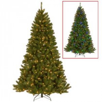 National Tree Company 7.5 ft. North Valley Spruce Artificial Christmas Tree with Dual Color LED Lights-NRV7-300LD-75S 207183202