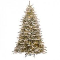 National Tree Company 7.5 ft. Snowy Sierra Spruce Artificial Christmas Tree with Clear Lights-PESIF-300-75 207183311