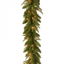 National Tree Company 9 ft. Feel-Real Fraser Grande Artificial Garland with 100 Clear Lights-PEFG4-330-9A 205331287