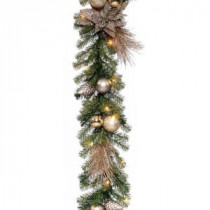 National Tree Company 9 ft. Metallic Artificial Garland with 35 Clear Lights-DC3-160L-9B 206084812