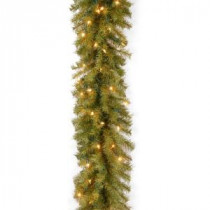 National Tree Company 9 ft. Norwood Fir Artificial Garland with 100 Clear Lights-NF-9BLO-1 205982351