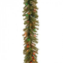 National Tree Company 9 ft. Norwood Fir Artificial Garland with 100 Multi-Color Lights-NF-9BRLO-1 205982353