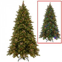 National Tree Company 9 ft. PowerConnect Snowy Berry Artificial Christmas Tree with Dual Color LED Lights-FRB3-302PD-90M 300443213