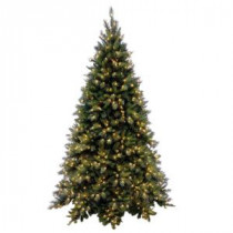 National Tree Company 9 ft. Tiffany Fir Medium Hinged Artificial Christmas Tree with 850 Clear Lights-TFMH-90LO 207183335
