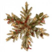 National Tree Company Decorative Collection Eucalyptus 32 in. Artificial Snowflake with Clear Lights-DC3-183L-32S 300182796