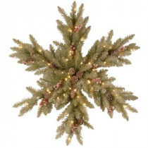 National Tree Company Dunhill Fir Snowy 32 in. Artificial Snowflake with Battery Operated Warm White LED Lights-DUF3-300L-32SB1 300154671