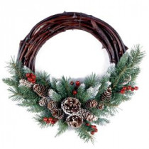National Tree Company Frosted Berry Grapevine 26 in. Artificial Wreath-FRB-16GV-1 300182825