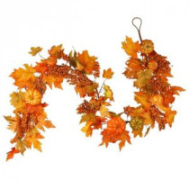 National Tree Company Harvest Accessories 70 in. Garland with Maples and Pumpkins-RAHV-G060202A 207123477