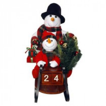 National Tree Company Plush Collection 28 in. Sleigh with Snowman and 10 Battery Operated LED Lights-PL27-CH1442 205579932