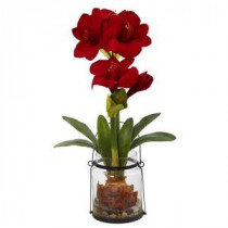 Nearly Natural 24 in. Amaryllis with Vase-4994 206725577