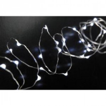 Novolink 60-Light Cool White LED Battery Operated String Light, 10.7 ft. Silver Wire-SW-CW60 300190381