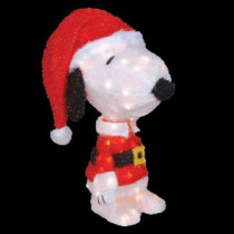 Peanuts 18 in. LED 3D Pre-Lit Snoopy in Santa Suit-90229_THD 206953999