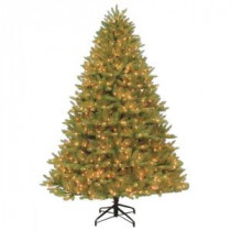 Puleo 7.5 ft. H x 62 in. Dia. Pre-Lit Ozark Spruce Artificial Christmas Tree with Clear Lights-114OAGB75X 206578319