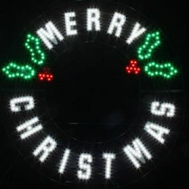 Red/Green/White LED Message - Merry Christmas Wreath-7407437UHO 207017037