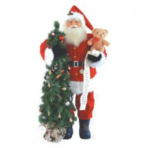 Santa's Workshop 48 in. Santa with Teddy Bear and Tree-7166 207146915