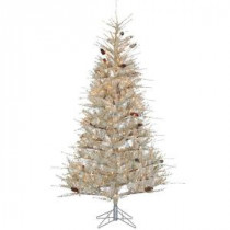 Sterling 7 ft. Pre-Lit Pale Sage Frosted Hard Needle Artificial Christmas Tree with Clear Lights-6113--70SG 206482516