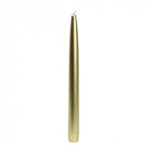 Zest Candle 10 in. Metallic Gold Taper Candles (12-Set)-CEZ-041 203362837