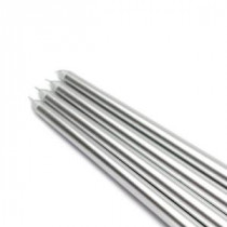 Zest Candle 12 in. Metallic Silver Taper Candles (12-Set)-CEZ-086 203362882