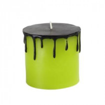 Zest Candle 3 in. x 3 in. Halloween Drip Green Pillar Candle (12-Box)-9FF37GRZ_12 203668366