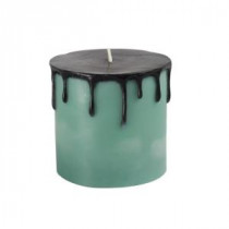 Zest Candle 3 in. x 3 in. Halloween Drip Turquoise Pillar Candle (12-Box)-9FF37BLZ_12 203670289