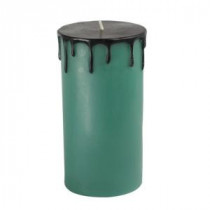Zest Candle 3 in. x 6 in. Halloween Drip Turquoise Pillar Candle (12-Box)-9FF38BLZ_12 203670407