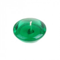 Zest Candle 3 in. Clear Hunter Green Gel Floating Candles (6-Box)-CFZ-108 203363024