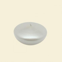 Zest Candle 3 in. Pearl White Floating Candles (Box of 12)-CFZ-076 203362993