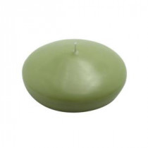 Zest Candle 4 in. Sage Green Floating Candles (Box of 3)-CFZ-087 203363004