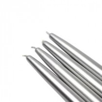 Zest Candle 6 in. Metallic Silver Taper Candles (12-Set)-CEZ-089 203362885